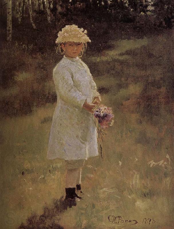 Ilia Efimovich Repin Holding a bouquet of girls Germany oil painting art